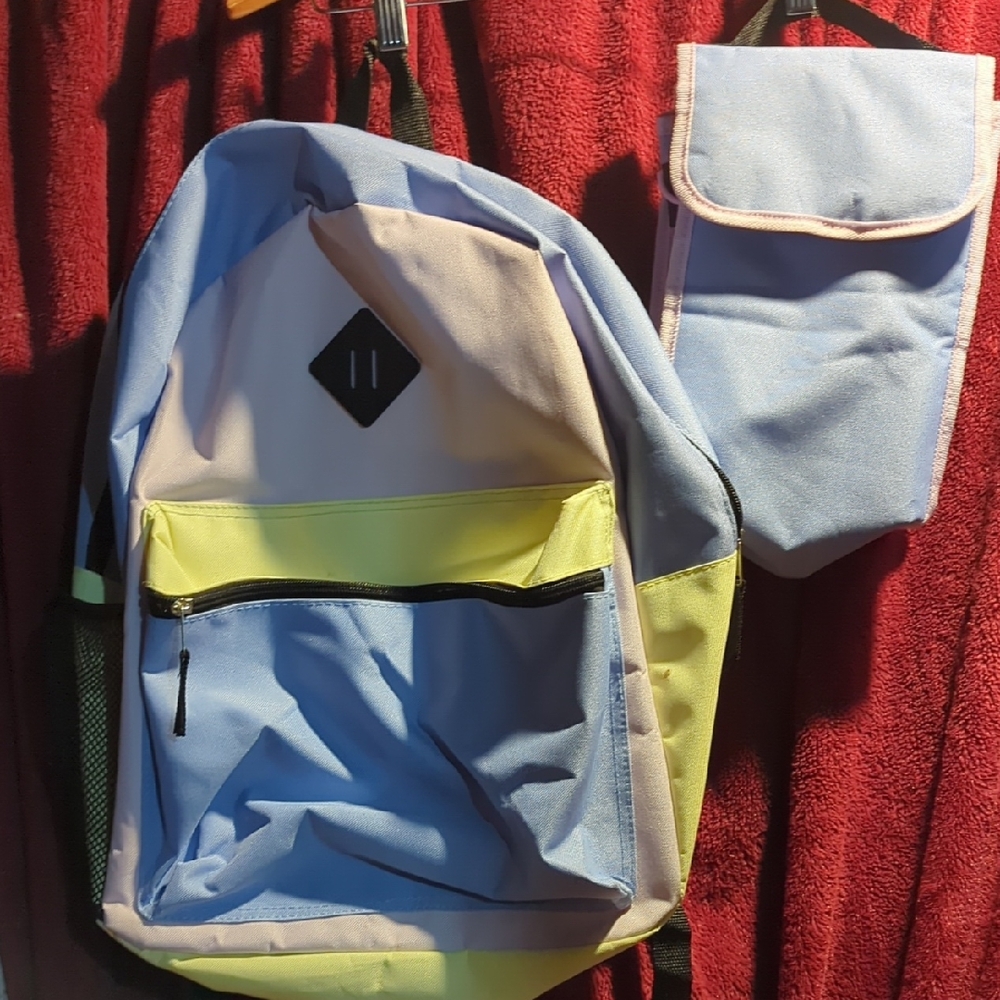 Stylish Multicolor Backpack for Girls/Women Includes Matching Lunchbag